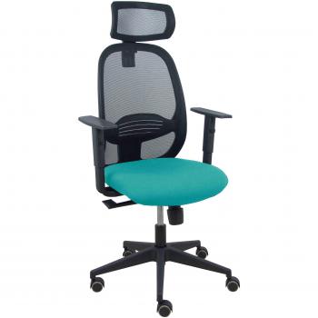 Silla Cilanco negra malla negra asiento bali turquesa brazo regulable cabecero regulable