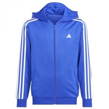 Sudadera con Cremallera Adidas Training Essentials 3 Stripes Niños Azul/Blanco Talla 164