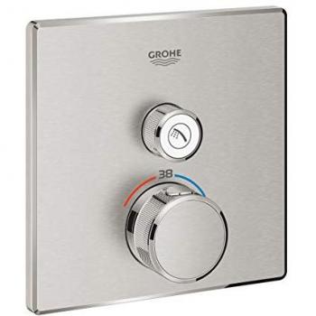 Termostato Grohtherm SmartControl para instalación empotrada, 1 válvula de corte, acero inoxidable