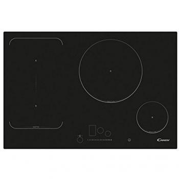 CANDY cfi 82 encimera de inducción-Ancho 77cm-Zona Flex y 2 Zonas negro-1800 w, 7200 W, Vidrio y cerámica, 15 Velocidades, Negro