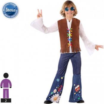 Disfraz Hippie Niño Infantil Talla 5/6 años