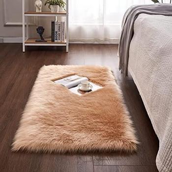 Cumay Piel de Imitación, Artificial Alfombra, excelente Piel sintética de Calidad Alfombra de Lana ，Adecuado para salón Dormitorio baño sofá Silla cojín