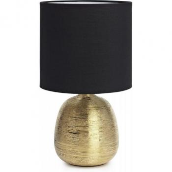 Lámpara de mesa dorada OSCAR 1 luz E27 con pantalla cilíndrica