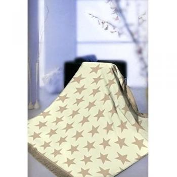 Chic Orange Blanket Plaid/Etoile Beige 150x200 Centimeters