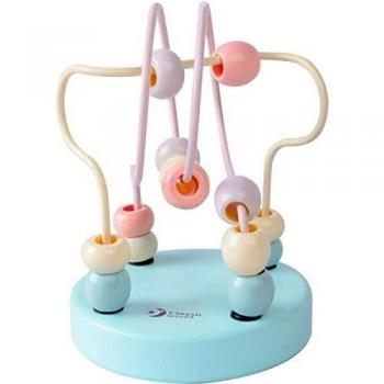 Spiral de Motricidad Clásica de Madera para Niños con Base Amarilla