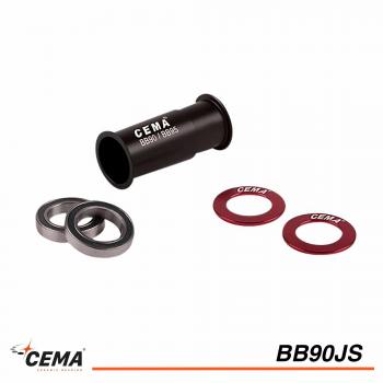 Cema Eje de Pedalier BB90-95 para Shimano, Acero Cromado 37mm