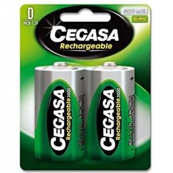CEGASA Rechargeable - Pack 2 Pilas HR20, Color Verde