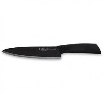 3 Claveles Cuchillo De Cerámica, Acero Inoxidable, Negro, 15 cm