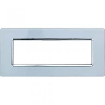 Placa de vidrio blanca 6 módulos compatible con Bticino Matix serie Solar