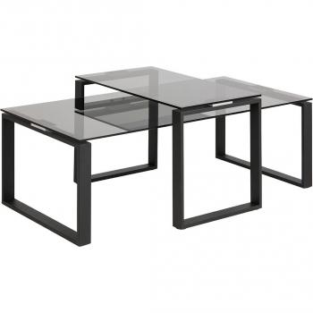 Mesa de centro de cristal ahumado Joy - Elegancia y estilo para tu salón.