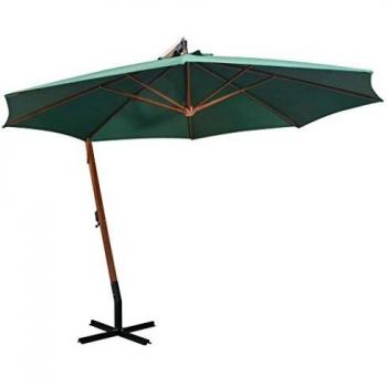 vidaXL Sombrilla Voladiza Barra Acero 250x250 cm Verde Parasol Paraguas Jardín