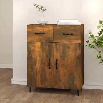 Aparador de madera de ingeniería 69,5x34x90 cm, Mueble de Almacenaje de Salón, Buffet para salón Moderno, Armario Auxiliar, Armario de Almacenamiento color roble ahumado