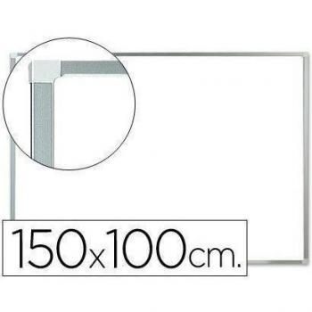 Pizarra blanca q-connect lacada magnetica marco de aluminio 150x100 cm.