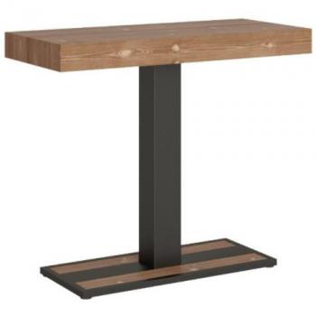 Consola extensible 90x40/290 cm Abeto teñido antracita para 14 personas