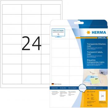HERMA 600 etiquetas láser de color transparente mate