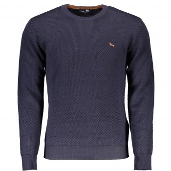 Elegant Blue Wool Crew Neck Sweater with Embroidery - XXL
