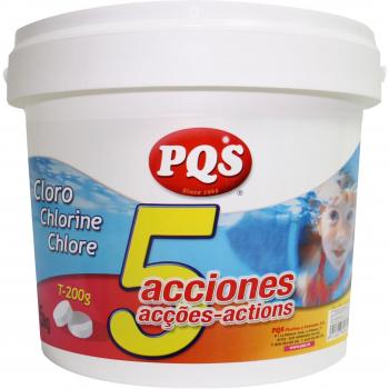 Cloro 5 acciones tabletas 200grs 5kg PQS