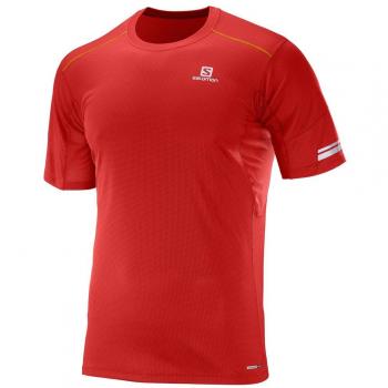 Salomon Agile Ss M/Br Camiseta de Manga Corta, Hombre, Rojo