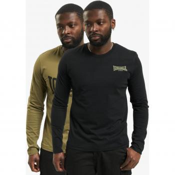 Lonsdale Ayrshire 2-Pack Long Sleeve T-Shirt for Men - Black/Olive XL