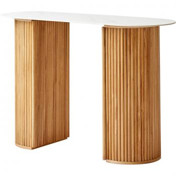 Mesa Consola de Madera con Tablero Efecto Mármol Nordlys