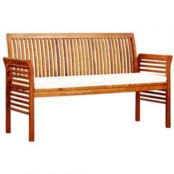 vidaXL 3-Seater Garden Bench with Cushion 150 cm Solid Acacia Wood