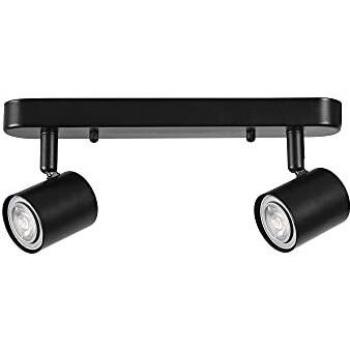Foco de Techo Orientable Doble GU10 Negro 7,3 cm