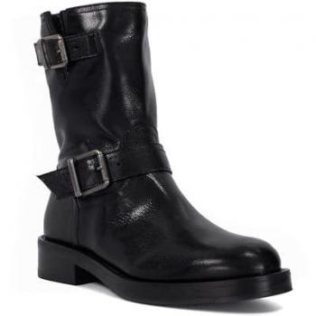 Dune London Women's Pixen Buckle Chunky Biker Boots - Black Size 8