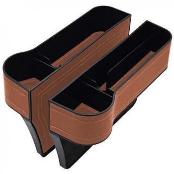 Speyang Organizador de Almacenamiento de Gap Asiento de Coche, Asiento de Coche Lateral Gap Filler, Caja de Almacenamiento de Asiento de Coche, Almacenamiento de Prueba de Fugas de Cuero de PU