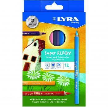 Lyra Súper Ferby 3721120 - Lápices de colores, paquete de 12 piezas en colores aleatorios