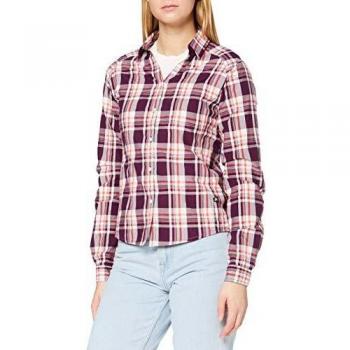 (Medium, Pickled Beet/Hot Coral/Check) - ODLO Women's Long Sleeve Anmore Blouse
