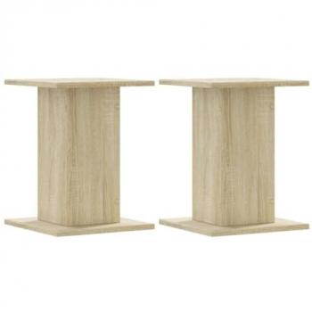 Soportes de Altavoces de Madera 2 uds 30x30x40 cm Color Gris Hormigón, Gris Sonoma y Blanco - Plataforma de Altavoces HiFi