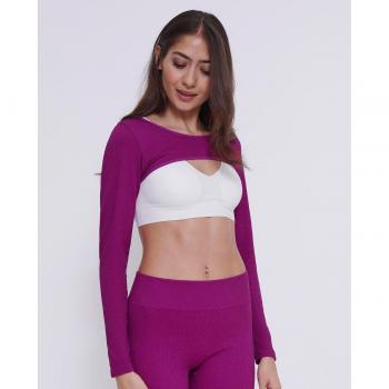 Vestido de casa de manga larga Sloggi - Bolero-Shirt púrpura para mujer