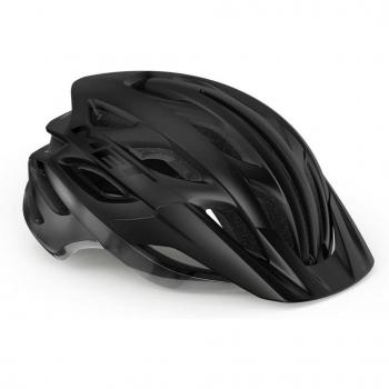 Casco Met Veleno Negro Mate y Brillante, Talla L (58-62 cm)