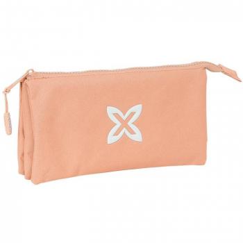 Portatodo Triple Munich Básicos Peach - Diseño Compacto y Resistente - Ideal para Escuela y Oficina - Licencia Oficial 22x12x3CM