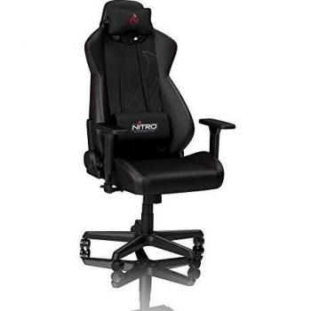 Silla Gaming Nitro Concepts S300 EX - Carbono Negro, Asiento y Respaldo Acolchados