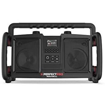Perfectpro ROCKBULL Portátil Negro - Altavoz portátil, Bluetooth, resistente al agua, batería de larga duración, sonido potente, diseño compacto y ligero