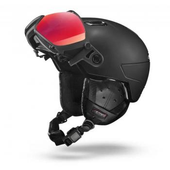 Casco Julbo Globe Evo con visera, lente Reactiv Glare Control 3-2, talla 54-58, color negro