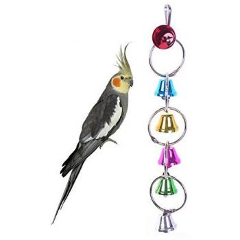 Juguetes para Pájaros,AZXES, Juguetes de Aves de Mascota,Juguetes de Mascota de Escalada,Juguetes de Loro con Campanilla,Color Multi