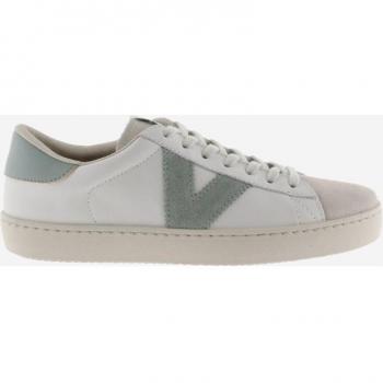Victoria Berlin Blanco - Zapatillas Deportivas Unisex de Piel con Piezas de Color y Puntera de Serraje