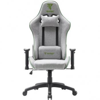 Silla Gaming Tempest Vanquish Gris/Verde de Tela Transpirable