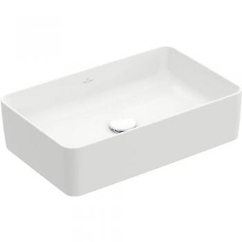 Lavabo sobre encimera Villeroy & Boch Collaro, 560x360 mm, sin grifería ni desagüe, CeramicPlus, color blanco
