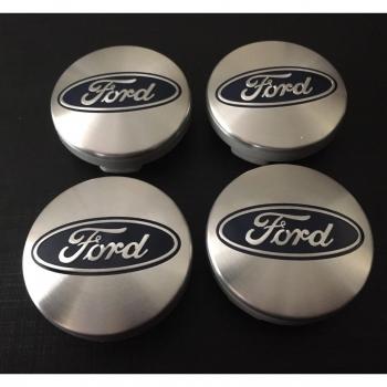 4 x Ford 54 mm ruedas de aleación de plata azul Logo Hub centro tapas se adapta a la mayoría modelos Focus, Fiesta, Mondeo S-Max B-Max C-Max Galaxy Kuga Ecosport ka Transit Connect Tourneo Custom borde y otros modelos 6 M21 – 1003 AA 6 M21 –