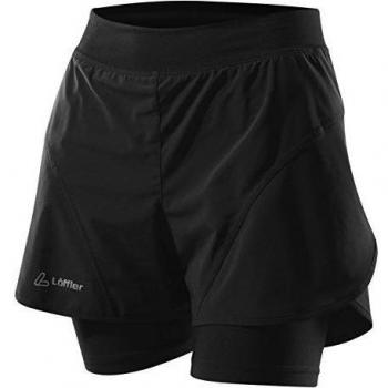 Löffler 2 en 1 Superlite Running Pantalones Cortos Para Mujer - Black