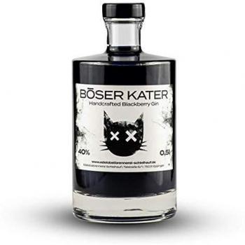 Ginebra de Mora Artesanal Böser Kater 40% Vol. 0,5l - Sabor Frutal y Color Negro Violeta