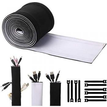 Cables organizador envel diy funda organizadores de cable con velcro cubierta para cables de neopreno en material elastico 3m gestin mangas para pc ordenador home theater altavoz