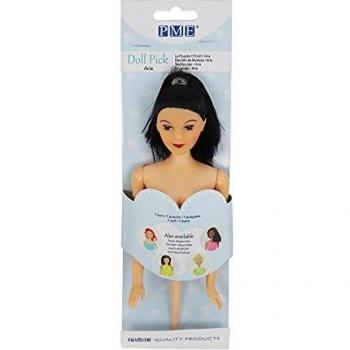 Busto de Pique PME Marrón con Cabello, Plástico, Multicolor, 6,5 x 4 x 17,8 cm