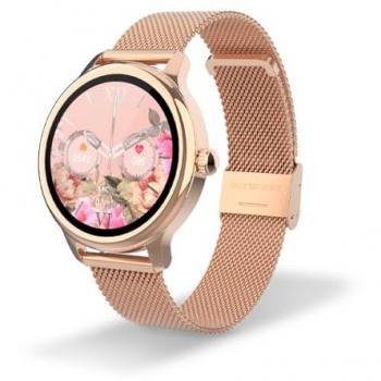 Reloj Inteligente DCU SOPHIE Pantalla Táctil HD 1,2'' Oro Rosado Metal IP67 Impermeable 22 Modos de Deporte Renovado