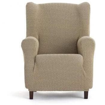 Funda para Sofá Eysa JAZ Beige 80 x 120 x 100 cm, bielástica, compatible con sillones orejeros y sofás mod/8, premium