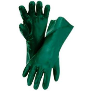 Guantes de protección química Ekastu 640, Talla 10, 40 cm, PVC verde