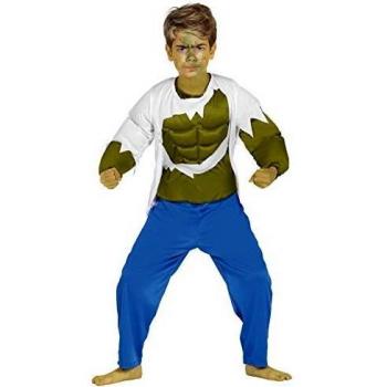Disfraz de Superhéroe Increíble Hulk Verde para Niño 10-12 Años con Camiseta y Pantalones Sin Accesorios